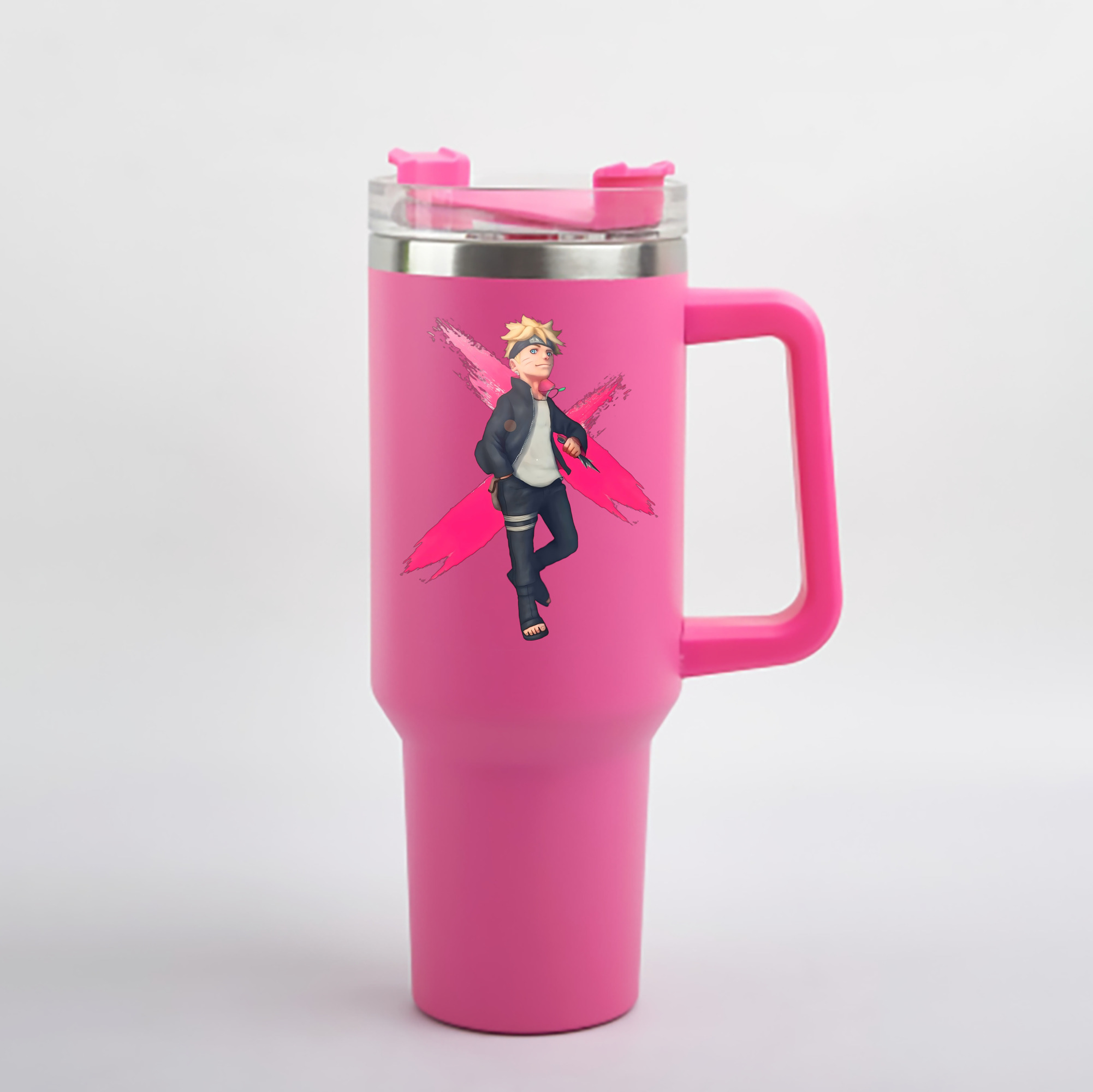 （画像用） NARUTO -ナルト- うずまき ボルト Uzumaki Boruto 1200mL車用タンブラー - クリスタルステッカー（プラスチックストロー付き）
